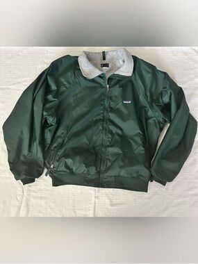 Vtg 90s Patagonia Shelled Synchilla Bomber Jacket Hunter Green Fleece Men XL